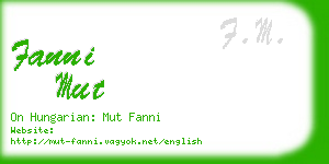 fanni mut business card